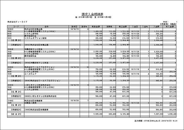 請求入金明細表