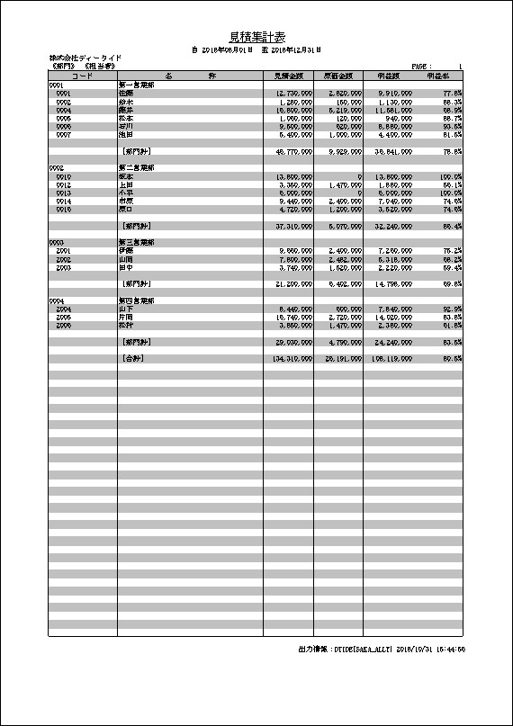 見積集計表