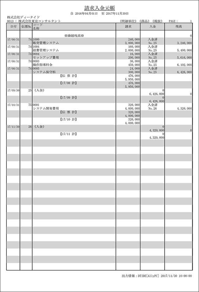 請求入金元帳