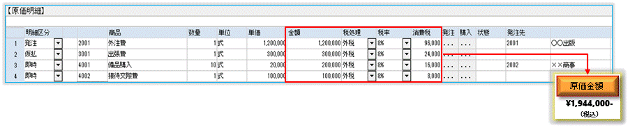 原価明細